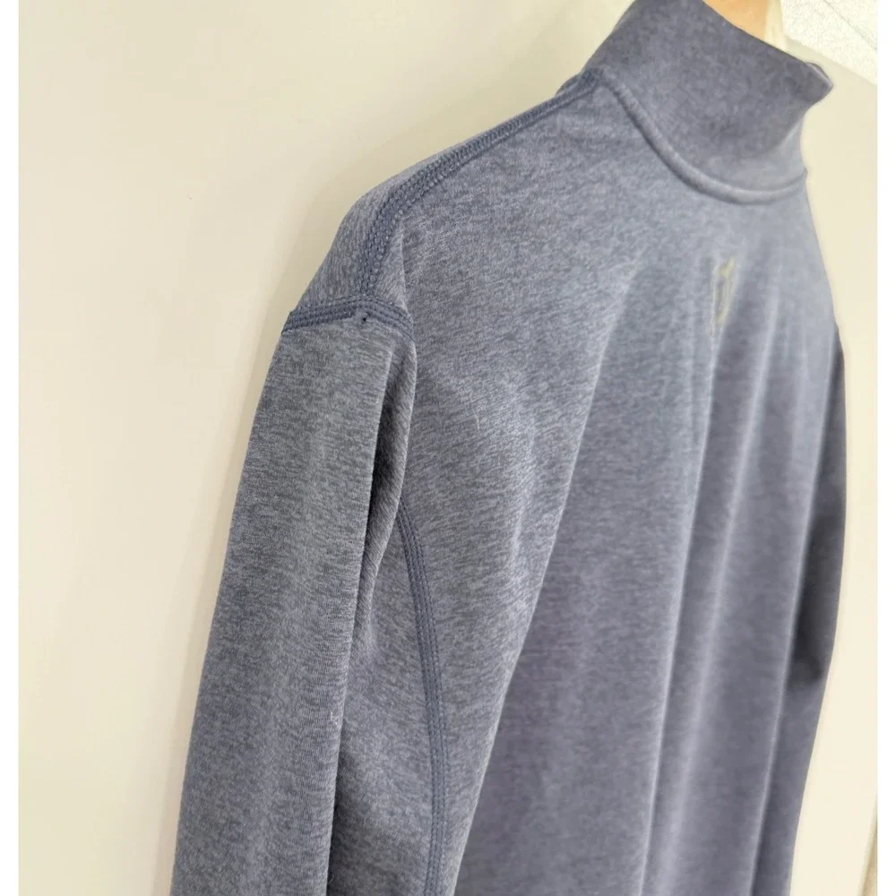 Peloton Mens Quarter Zip Pullover Heather Navy Blue Athletic Training Top Size M